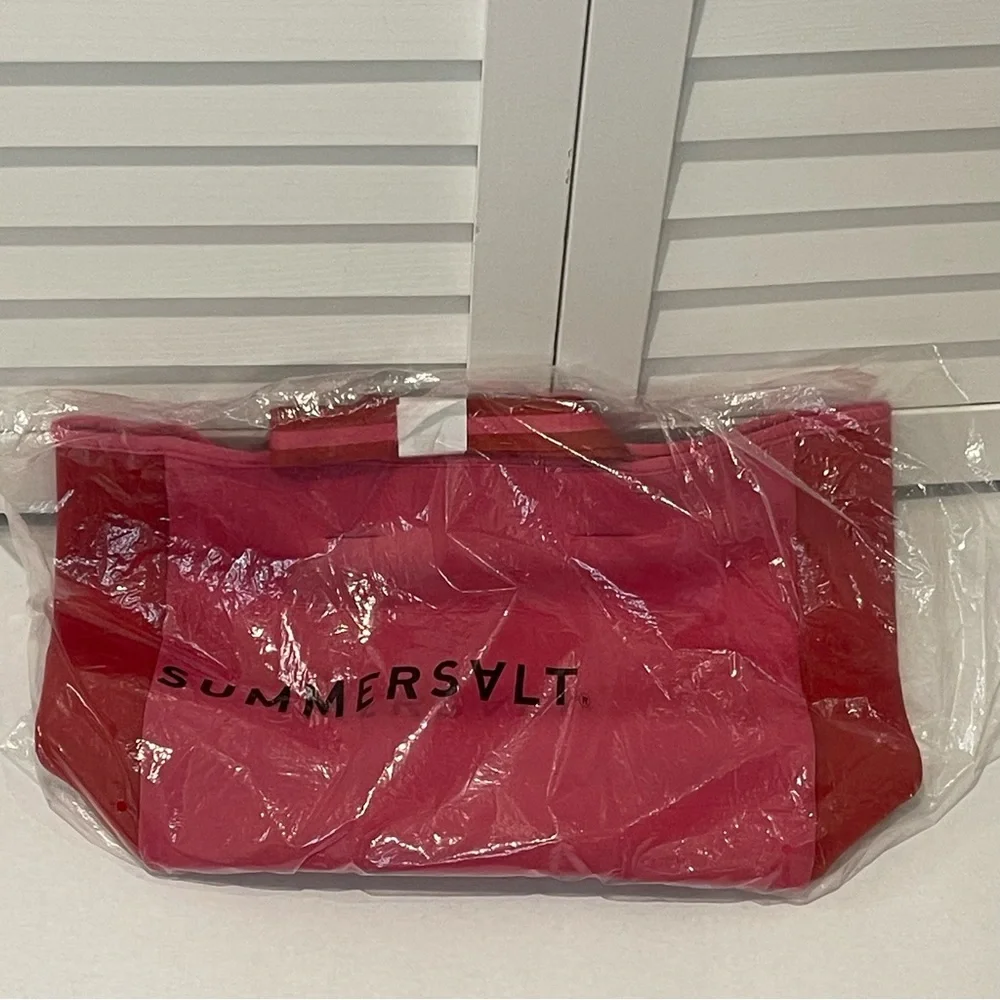 SUMMERSALT‎ Beach Tote Hand Bag Neoprene Red Pink/Rough Rose Color - NEW